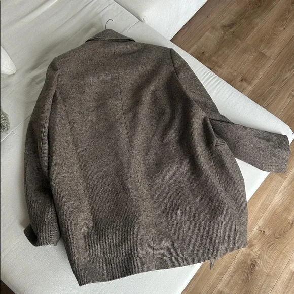 Brown Herringbone Blazer M - Picture 3 of 3